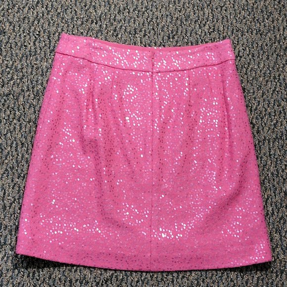 Ann Taylor Loft Sparkly Pink Sequin Skirt Size 2 Gorgeous Hot Pink Color! - Picture 12 of 16